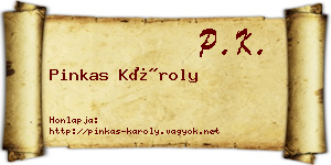Pinkas Károly névjegykártya